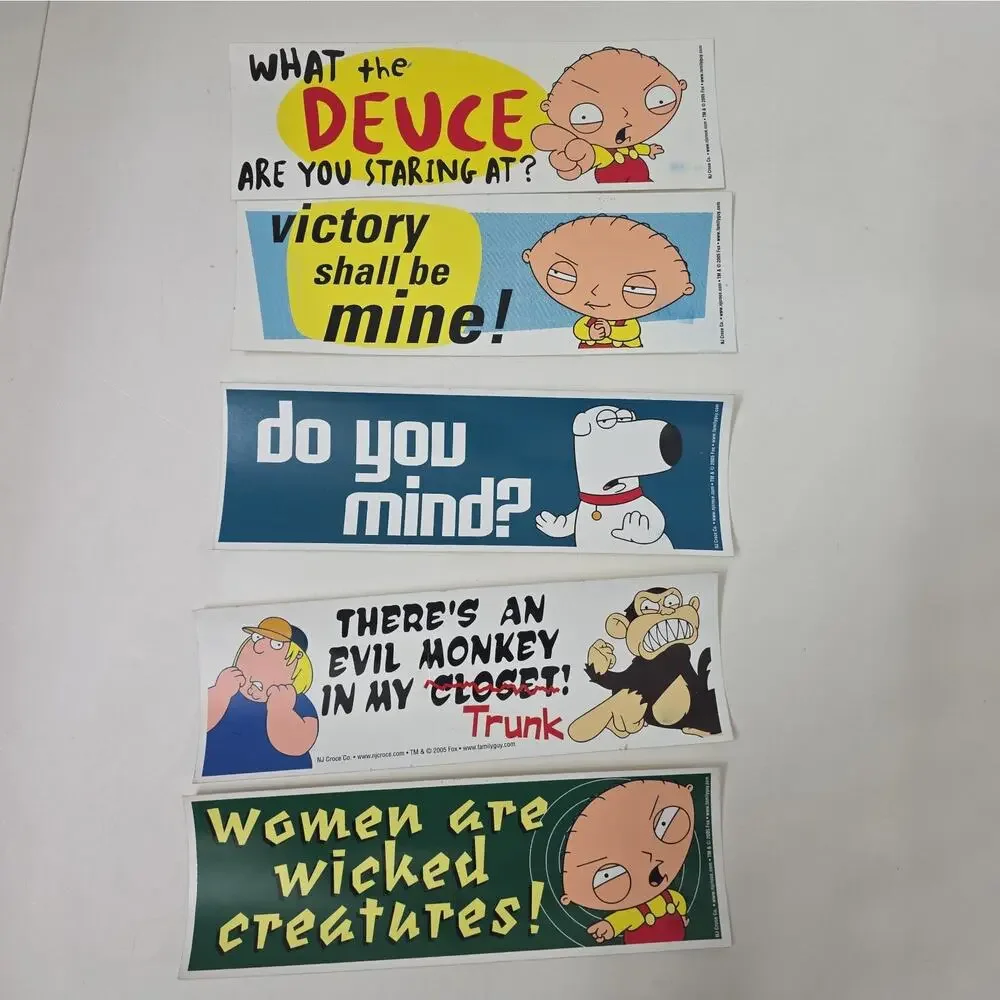 Set of 4 Family Guy Bumper Sticker Brian Stewie Evil Monkey